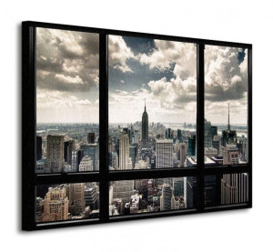 New York Window - Obraz na płótnie 80x60 cm