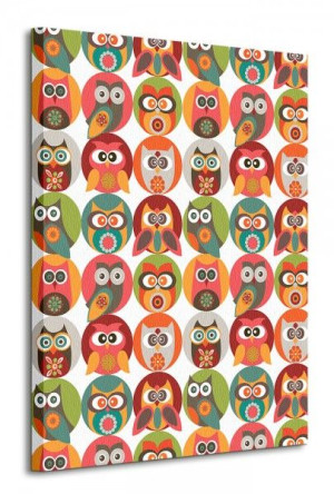 Owls Family - Obraz na płótnie 60x80 cm