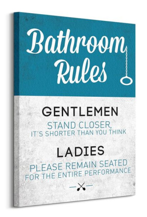 Bathroom Rules - Obraz na płótnie 60x80 cm