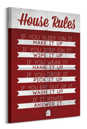 House Rules - Obraz na płótnie 60x80 cm