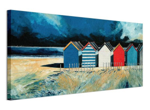 Beach Huts and Beach II - Obraz na płótnie 100x50 cm