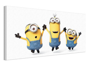 Minionki (Jump) - Obraz na płótnie 100x50 cm