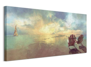 Niebiański świt - obraz na płótnie 100x50 cm