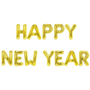 Balony Napis Happy New Year Na Sylwestra 40cm