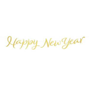 Girlanda Banner Happy New Year Złota 1.2m