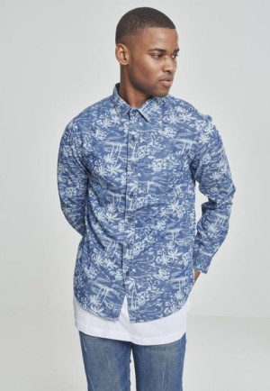 Koszula Printed Palm Denim Light Blue Wash