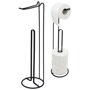 Stojak na papier toaletowy uchwyt czarny do rolek 54 cm