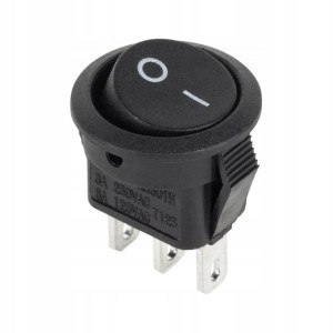 Złącze przełącznik kołyskowy 3 PIN 3A/250V czarny