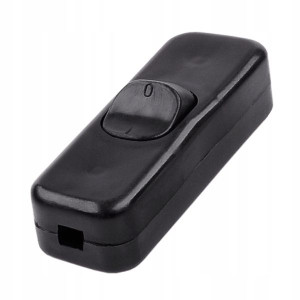 Złącze przełącznik przelotowy duży czarny 3A/250V