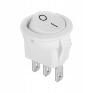 Złącze przełącznik kołyskowy 3 PIN 3A/250V biały