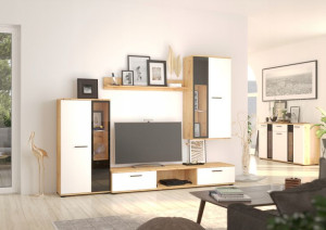 Zestaw mebli do salonu meblościanka dąb artisan