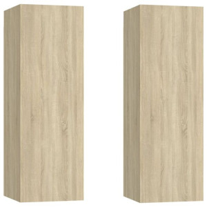 Szafki telewizyjne, 2 szt., dąb sonoma, 30,5x30x90 cm, płyta