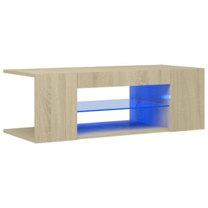 Szafka TV z oświetleniem LED, dąb sonoma, 90x39x30 cm