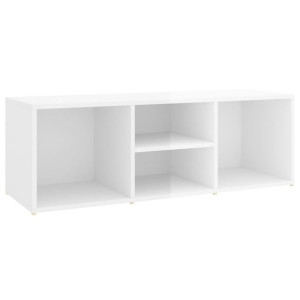 Ławka z miejscem na buty, wysoki połysk, biała, 105x35x35 cm