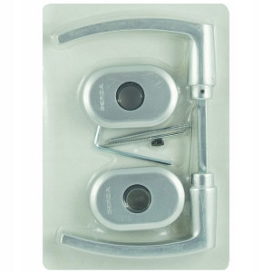 Klamka BLOK anoda srebrna do drzwi 60 mm GERDA