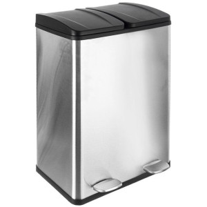 Kosz na odpady PREMIUM śmieci stalowy do segregacji 2x30 l