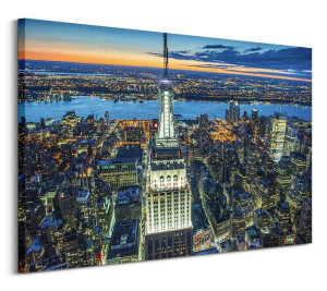 Empire State Building at Night - obraz na płótnie 120x85 cm