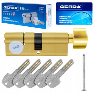 Wkładka z gałką 65/65 PRO system mosią C 6.2 GERDA