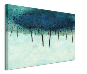 Blue Trees on White - obraz na płótnie 80x60 cm