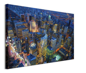 Nowy Jork Manhattan at Night - obraz na płótnie 80x60 cm
