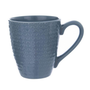 Kubek ceramiczny z uchem do kawy herbaty 430 ml niebieski
