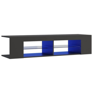 Szafka TV z oświetleniem LED, szara, 135x39x30 cm