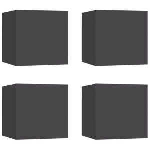 Wiszące szafki telewizyjne, 4 szt., szare, 30,5x30x30 cm