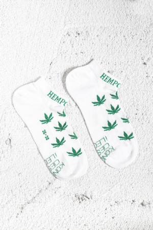 Stopki w liście konopi HempCenter - białe