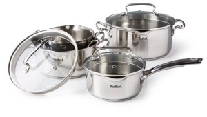 Zestaw garnków TEFAL 7el. Garnki + Pokrywki + Rondel INDUKCJA