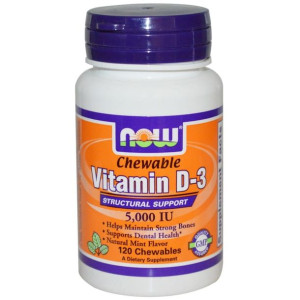 Witamina D3 5000IU 120 chewables (tabletki do żucia) Nowfoods