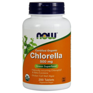 Chlorella, 500mg Organic- 200 tablets NOWFOODS