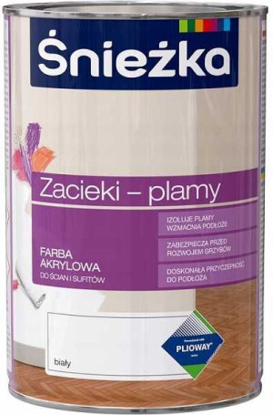 Śnieżka Farba Akrylowa Zacieki - Plamy Biała 1l