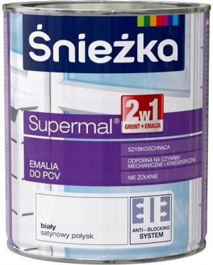 ŚNIEŻKA Farba Emalia Do Plastiku PCV Biała 750ml