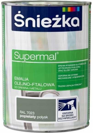 Śnieżka Farba Emalia Olejno-ftalowa Popielaty 0,8l