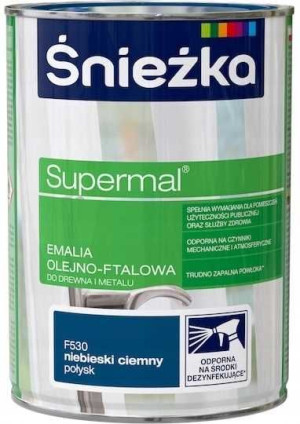 Śnieżka Farba Emalia Niebieski Ciemny Połysk 0,8l