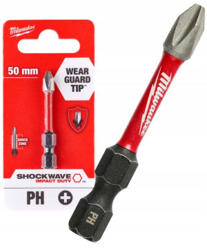 BIT udarowy Ph2x50mm 1/4' 1szt Shockwave Milwaukee