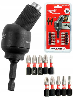 Nasadka kątowa udarowa KNUCKLE Milwaukee +10 bitów
