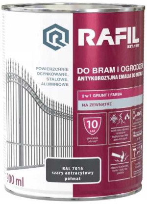 RAFIL Brama i Ogrodzenia 0,9L szary półmat RAL7016