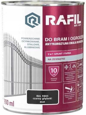 RAFIL Brama Ogrodzenia 0,9L czarny głęboki mat