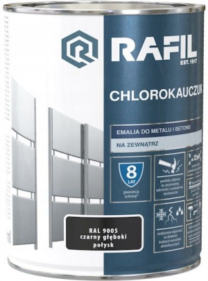 Rafil Chlorokauczuk Czarnu Głęboki Połysk 0,9l