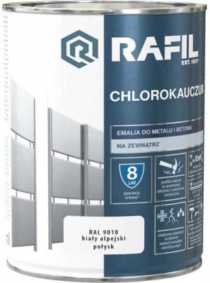 Rafil Chlorokauczuk Biały Alpejski Połysk 0,9l