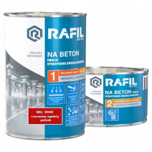 Rafil Na Beton 9l Czerwony Połysk + Utwardzacz