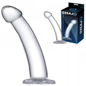 Dildo CURVED na przyssawce 16 cm Przejrzyste