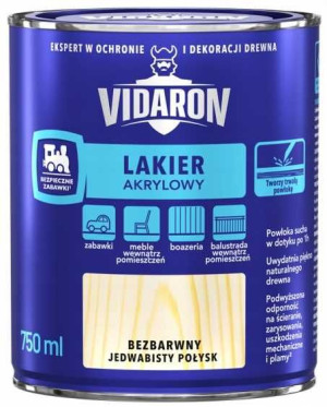Vidaron Lakier Akrylowy Do Drewna 0,75l Bezbarwny