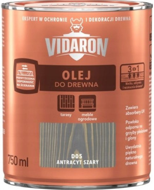 Vidaron Olej Do Drewna Antracyt Szary D05 - 0,75l