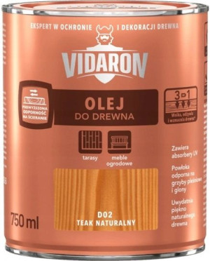 Vidaron Olej Do Drewna Teak Naturalny D02 - 0,75l