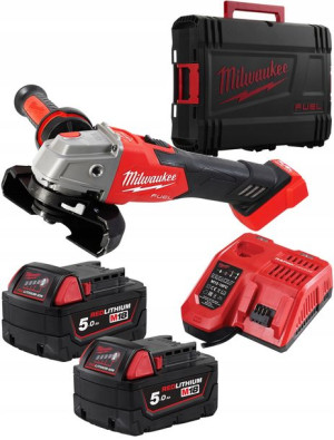 Szlifierka 18V 2x5Ah Milwaukee M18 FSAG125XB-502X