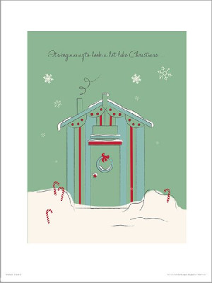 Christmas Hut Green - plakat premium 40x50 cm