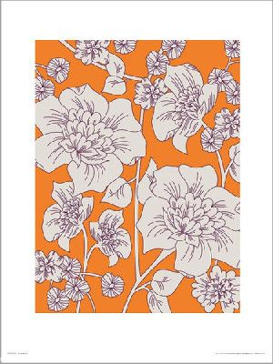 Floral Orange - plakat premium 40x50 cm