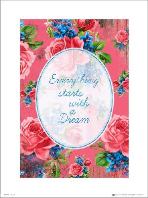 Vintage Flowers With A Dream - plakat premium 40x50 cm